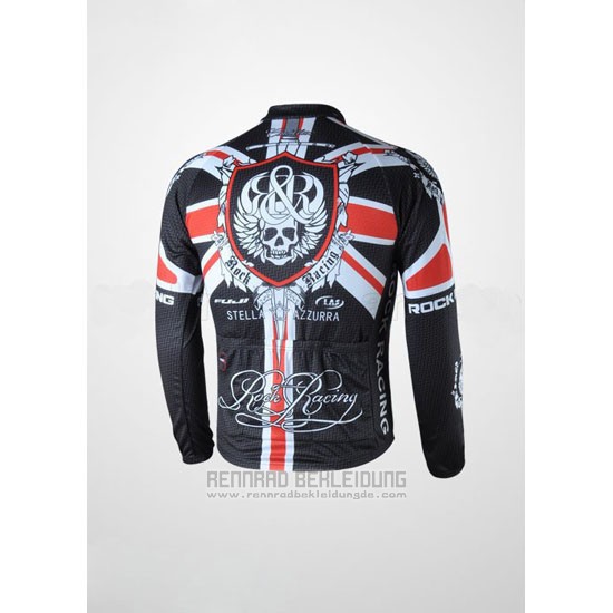 2010 Fahrradbekleidung Rock Racing Shwarz und Rot Trikot Langarm und Tragerhose